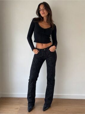 H&M &Denim Black Jeans - Dark Black Waistband